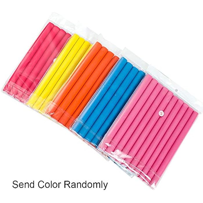XCCOCO 1Pack(10Rods) Flexi Curling Hair Rods No Heat Soft Foam Hair Curlers Twist Flex Rods Set for Long,Medium,Short Human Hair DIY Hair Curlers Accessories Color Random(Diameter 0.8cm) - Image 2